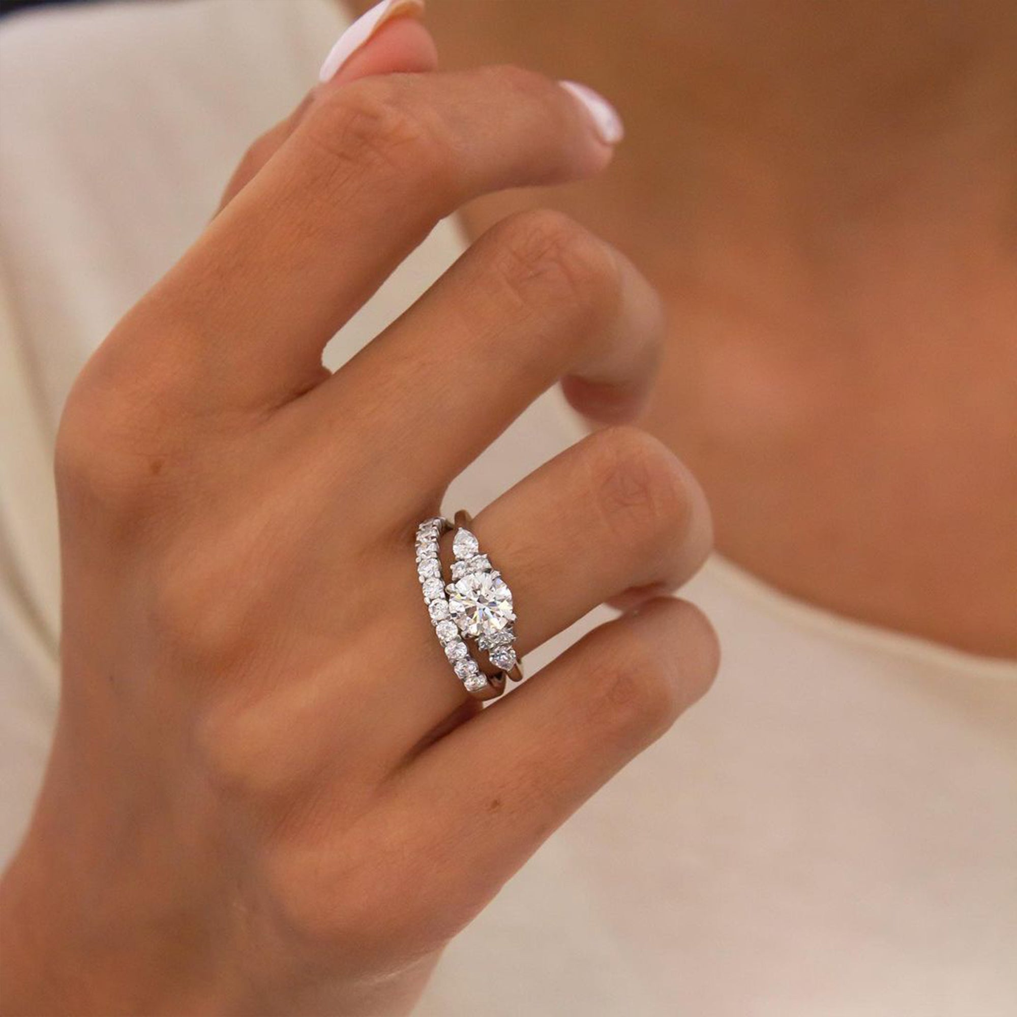 1.3 CT Round Brilliant Cut Diamond Moissanite Engagement Ring