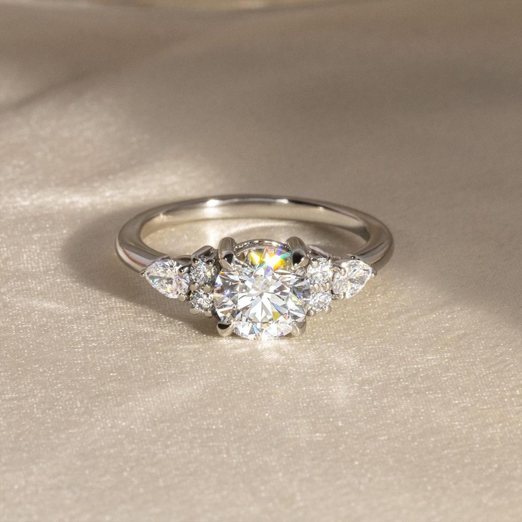 1.3 CT Round Brilliant Cut Diamond Moissanite Engagement Ring