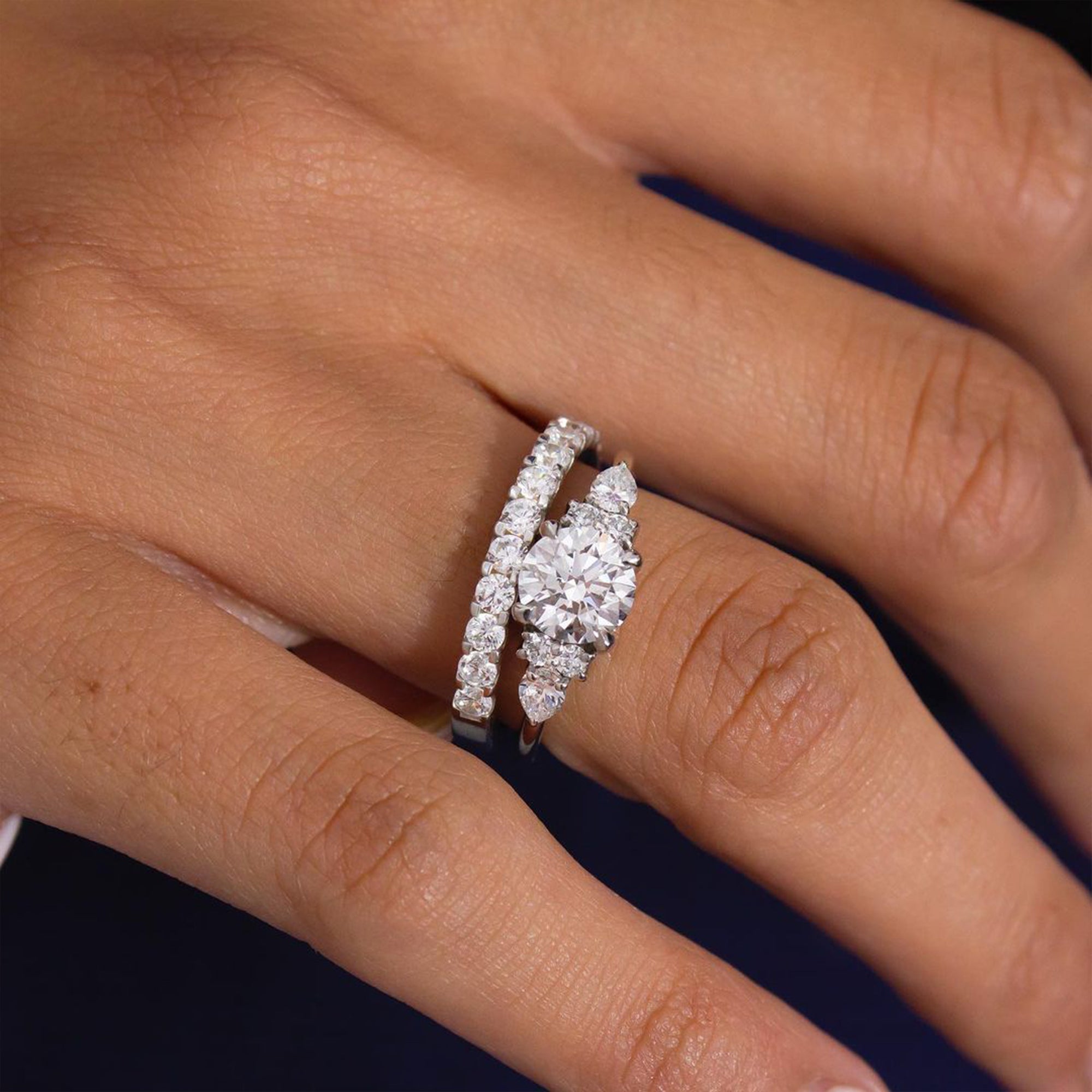 1.3 CT Round Brilliant Cut Diamond Moissanite Engagement Ring