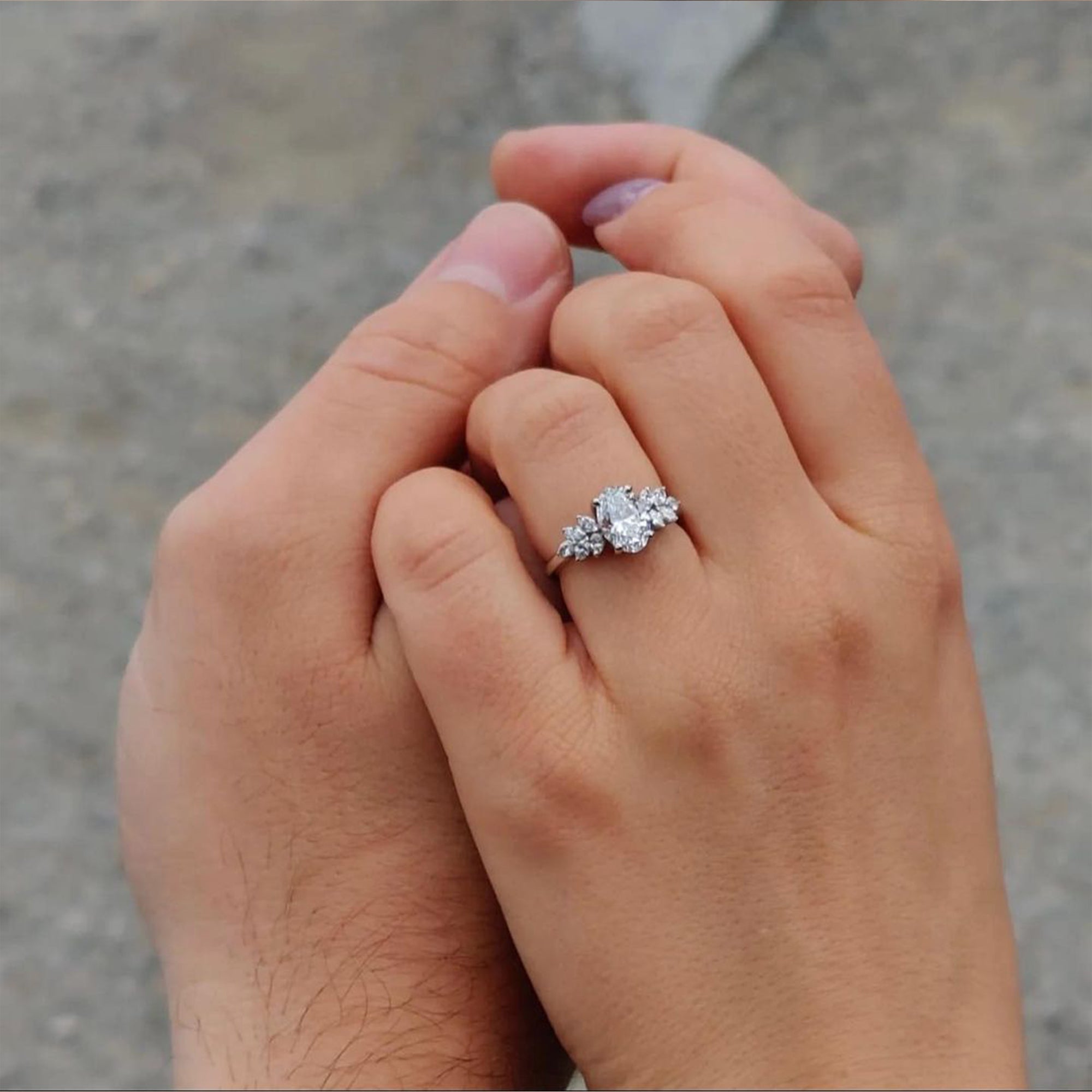 1.5 Carats Oval Cut Moissanite Diamond Engagement Ring