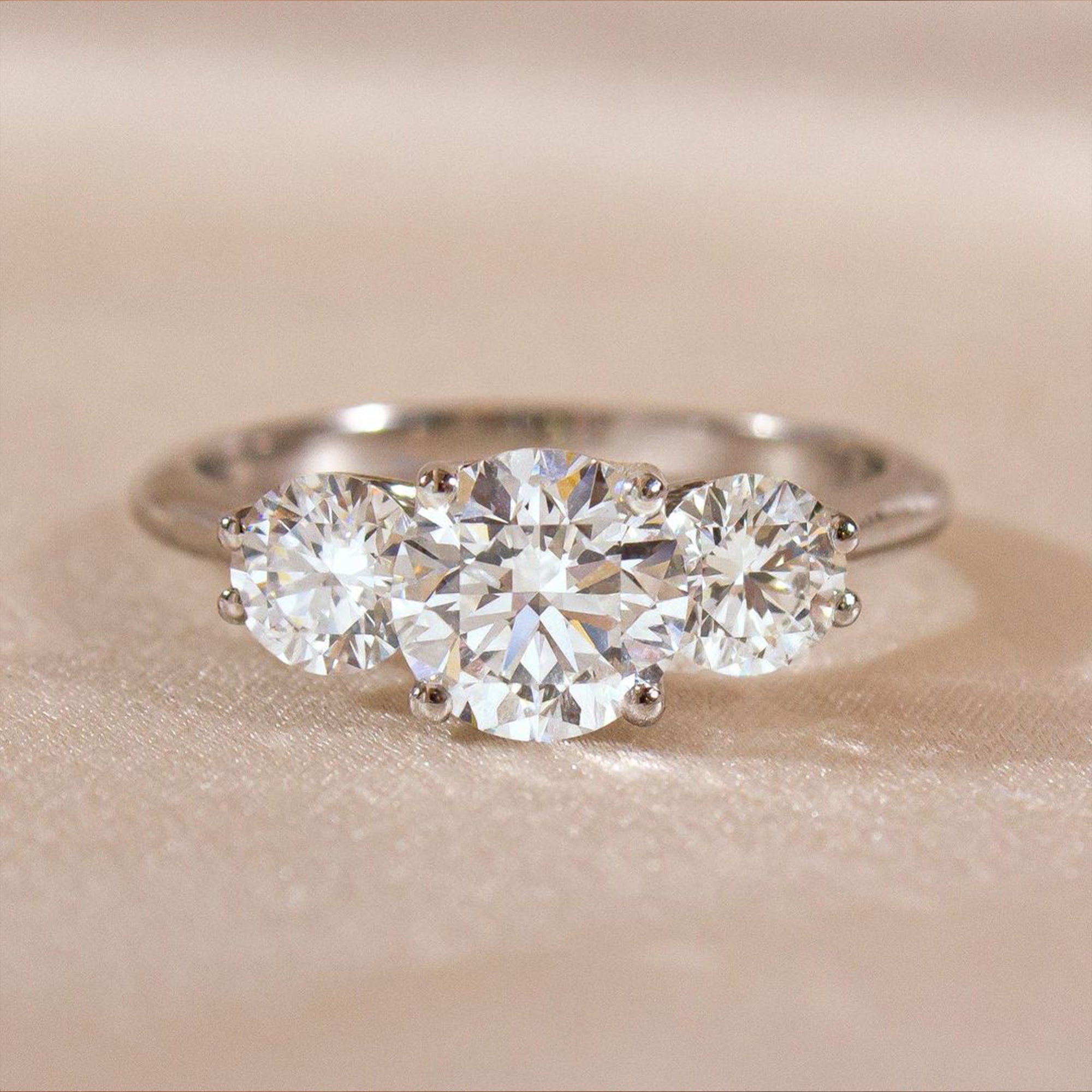 Three-Stone Moissanite Engagement Ring - Triple Brilliance