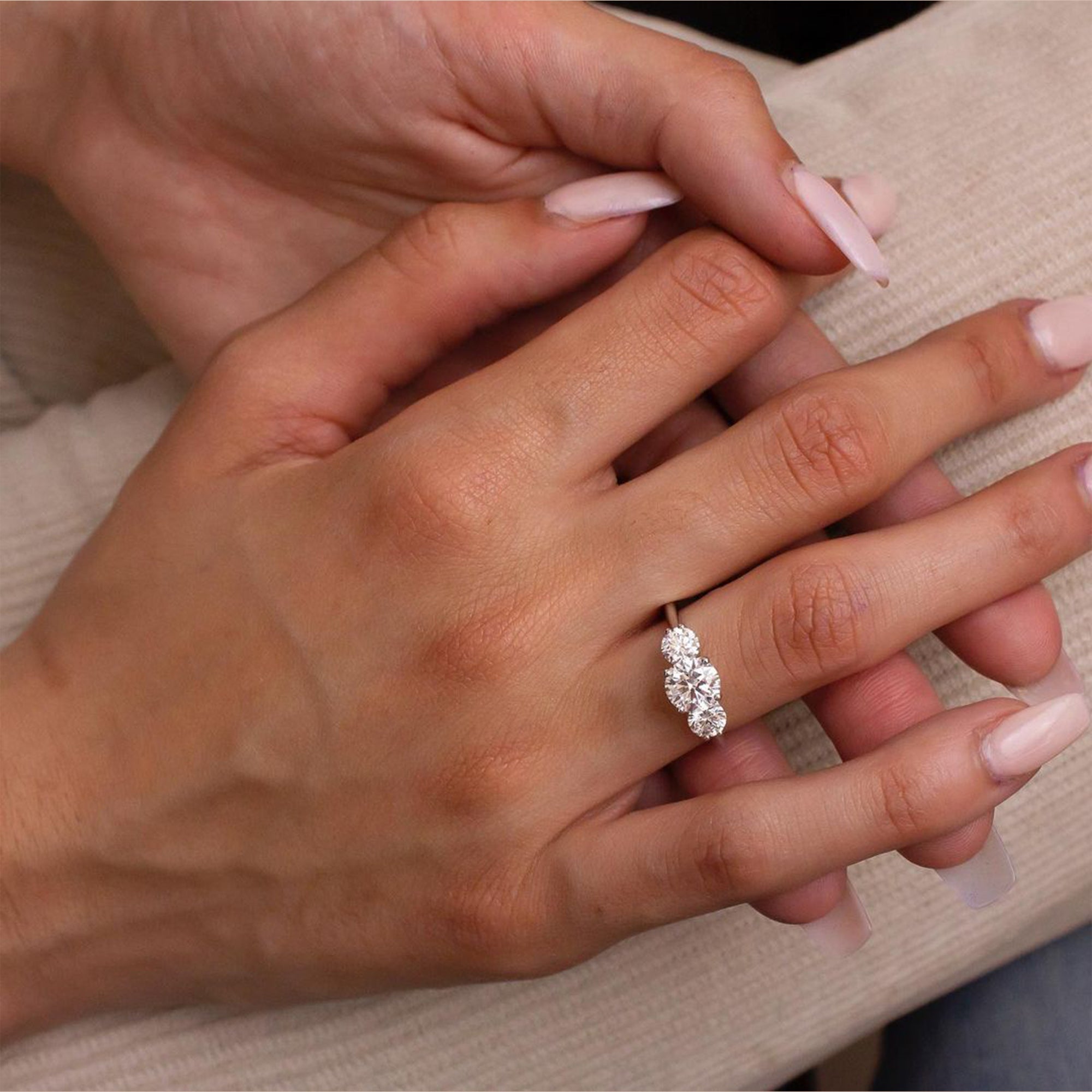 Three-Stone Moissanite Engagement Ring - Triple Brilliance