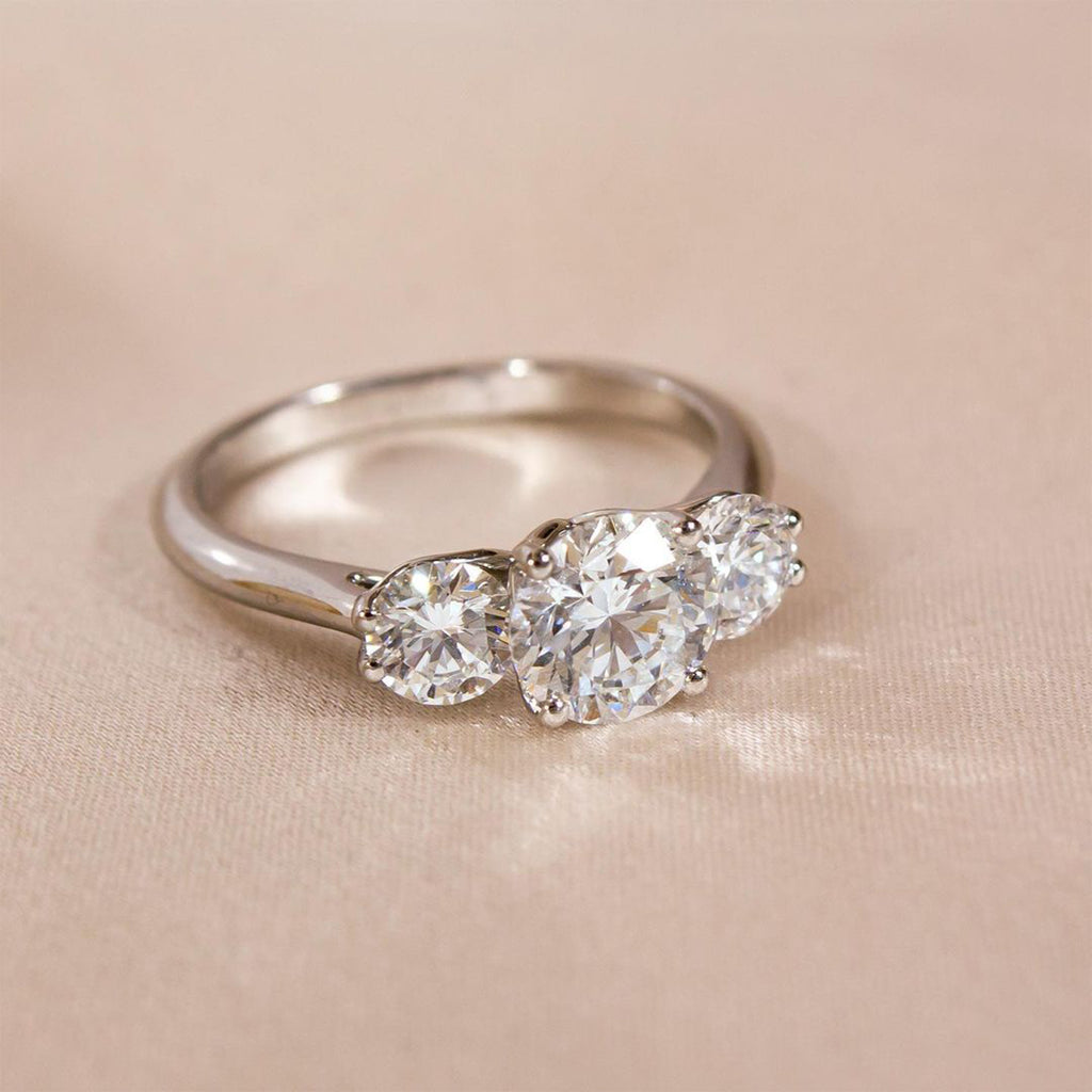 Three-Stone Moissanite Engagement Ring - Triple Brilliance