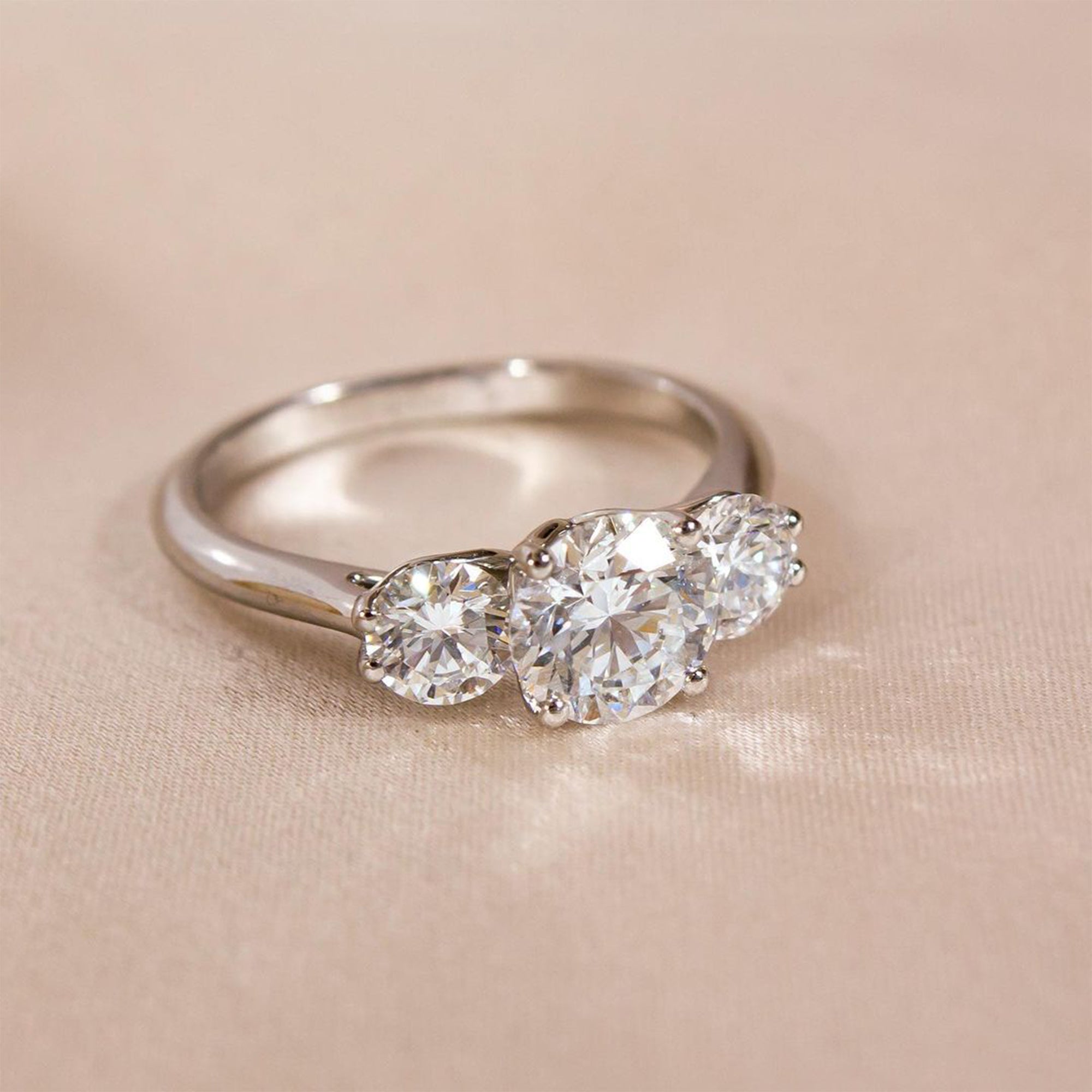 Three-Stone Moissanite Engagement Ring - Triple Brilliance