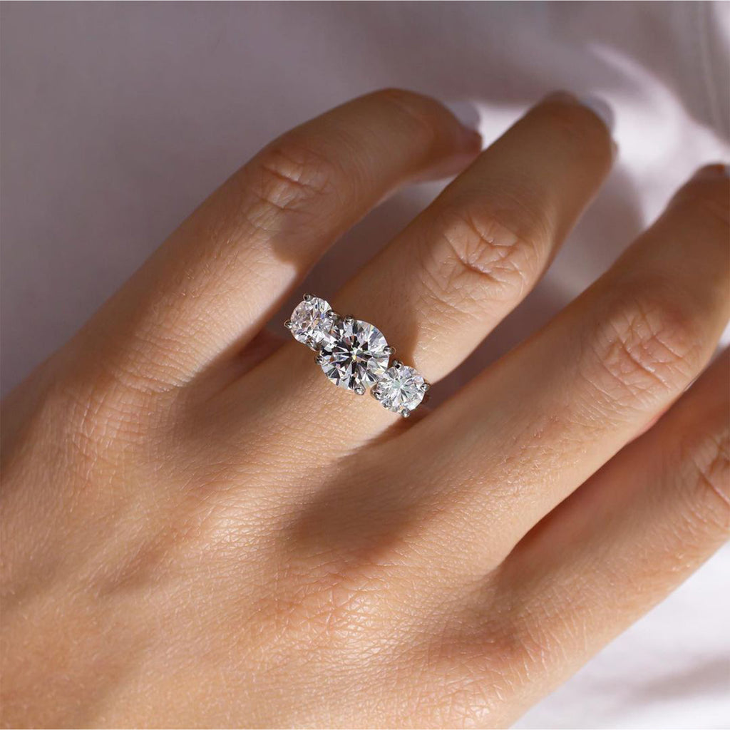 Three-Stone Moissanite Engagement Ring - Triple Brilliance